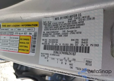 2017 Lincoln Mkz Select из США, поврежденный, VIN 3LN6L5C94HR624187